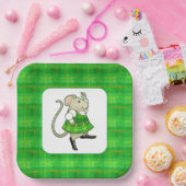 IRISH JIG MOUSE 9" Teller auf dem 9" Square Paper (Party)