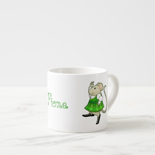 IRISH JIG MOUSE Espresso Cup + Text Espressotasse (Vorderseite Rechts)