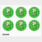 IRISH JIG MOUSE große runde Sticker (Blatt)