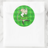 IRISH JIG MOUSE große runde Sticker (Tasche)