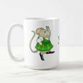 IRISH JIG MOUSE hohe weiße Tasse + Text (Links)