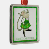 IRISH JIG MOUSE Premium Square Ornament + Text Aus Metall (Rechts)