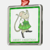 IRISH JIG MOUSE Premium Square Ornament + Text Aus Metall (Links)