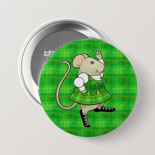 IRISH JIG MOUSE Round-Button-Taste Button (Vorne & Hinten)