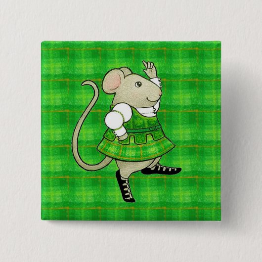 IRISH JIG MOUSE Square Button Button (Vorderseite)