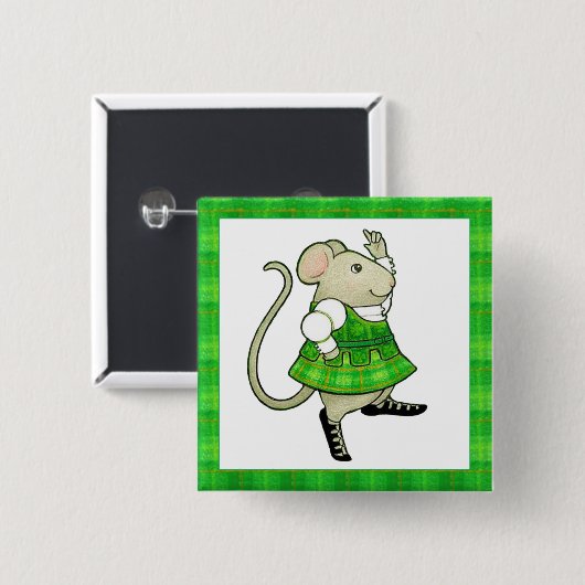 IRISH JIG MOUSE Square Button Button II (Vorne & Hinten)