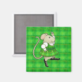 IRISH JIG MOUSE Square Magnet (Vorderseite/Rückseite)