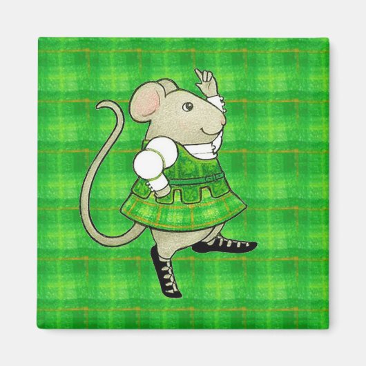 IRISH JIG MOUSE Square Magnet (Vorne)