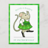 IRISH JIG MOUSE St. Patrick's Day Postcard Postkarte (Vorderseite)