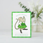 IRISH JIG MOUSE St. Patrick's Day Postcard Postkarte (Stehend Vorderseite)