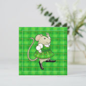 IRISH JIG MOUSE St Patricks Day Square Flat Card (Stehend Vorderseite)