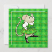 IRISH JIG MOUSE St Patricks Day Square Flat Card (Vorderseite)