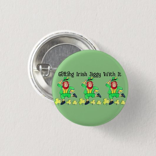 Irish Jiggy zum St. Patrick's Day Button (Vorne & Hinten)