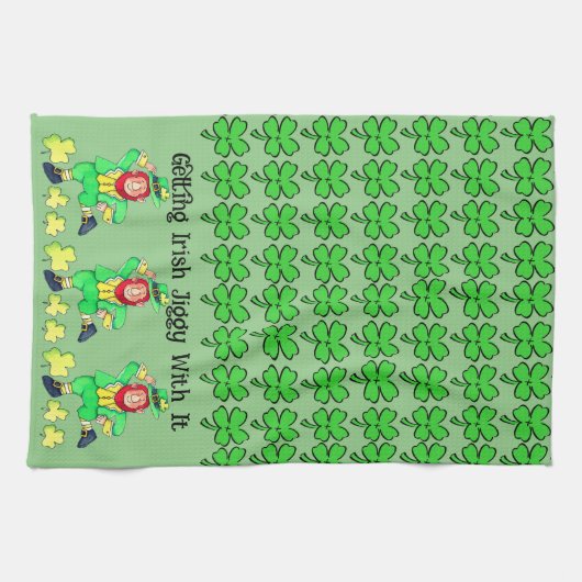 Irish Jiggy zum St. Patrick's Day Geschirrtuch (Horizontal)