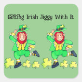 Irish Jiggy zum St. Patrick's Day Quadratischer Aufkleber (Vorderseite)