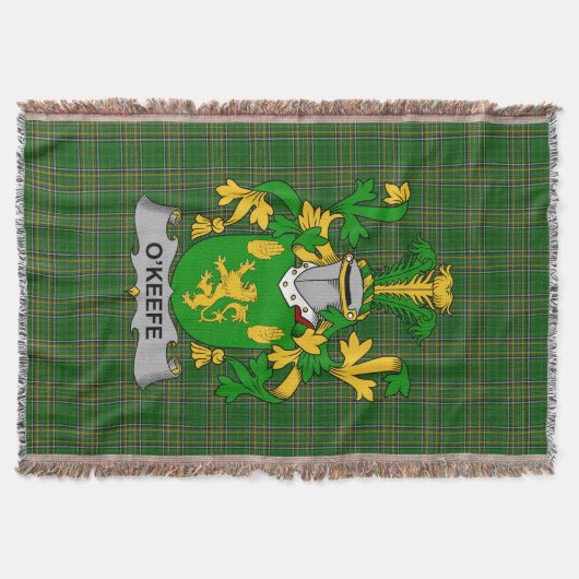 Irish Keefe oder O_Keefe Coat of Arms Familienwapp Decke (Vorderseite)