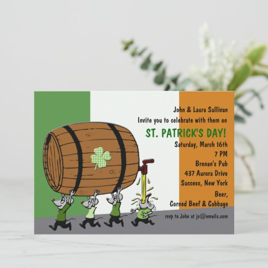 Irish Keg Party Einladung (Stehend Vorderseite)