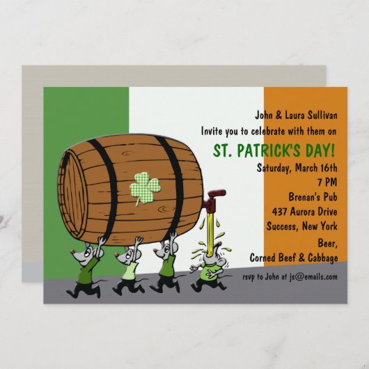 Irish Keg Party Einladung (Vorne/Hinten)