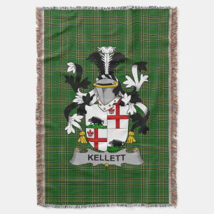 Irish Kellett Coat of Arms Familienwappen Irland Decke