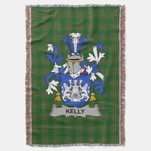 Irish Kelly oder O_Kelly Coat of Arms Familienwapp Decke (Vorderseite Vertikal)