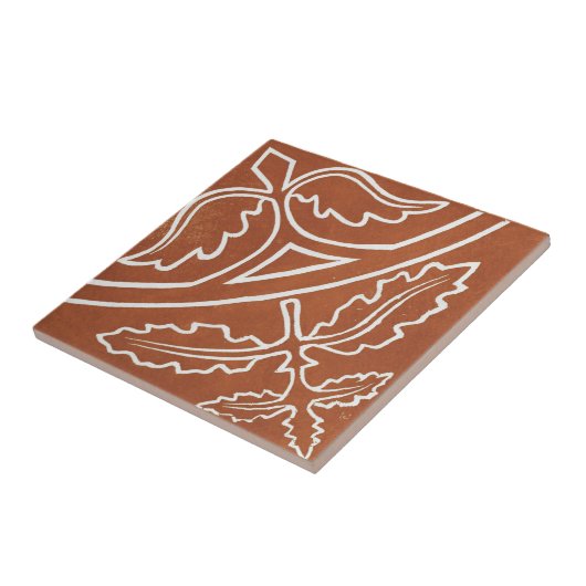 Irish Keramik Art Design Red Leaf Tile Fliese (Seite)