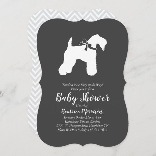 Irish Kerry Blue Te Dog Baby Shower Gender Neutral Einladung (Vorne/Hinten)