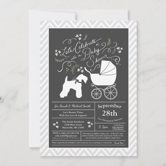 Irish Kerry Blue Terrier Baby Shower Einladung (Vorderseite)