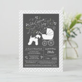 Irish Kerry Blue Terrier Baby Shower Einladung (Stehend Vorderseite)