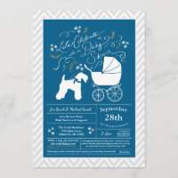 Irish Kerry Blue Terrier Dog Baby Shower Blue Boy