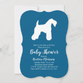 Irish Kerry Blue Terrier Dog Baby Shower Blue Boy Einladung (Vorderseite)