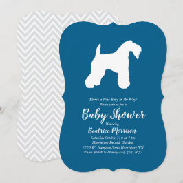 Irish Kerry Blue Terrier Dog Baby Shower Blue Boy Einladung