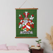 Irish Kingston Coat of Arms Family Crest Wandteppich Mit Holzrahmen (Schlafzimmer)
