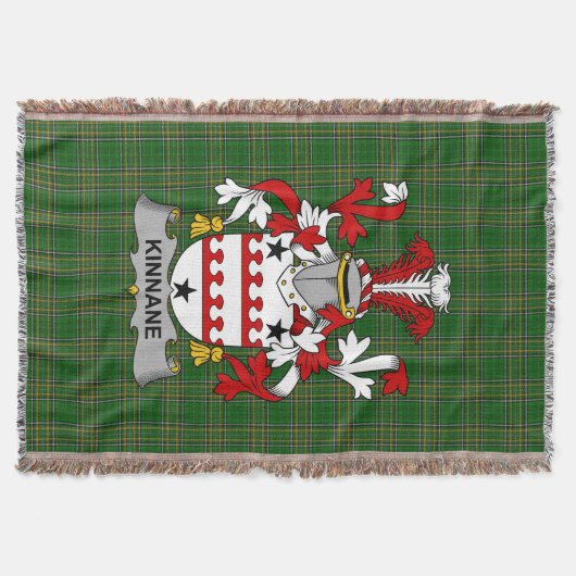 Irish Kinnane oder O_Kinane Coat of Arms Family Cr Decke (Vorderseite)