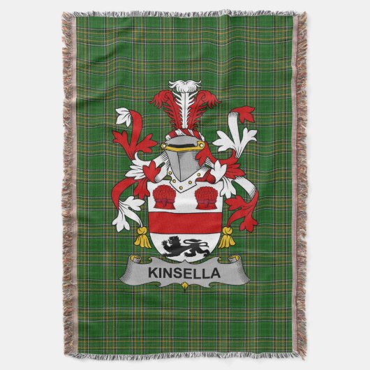 Irish Kinsella oder Kinsellagh Coat of Arms Family Decke (Vorderseite Vertikal)