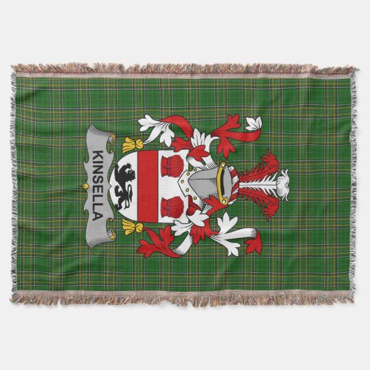 Irish Kinsella oder Kinsellagh Coat of Arms Family Decke (Vorderseite)