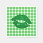 Irish Kiss on Green Gingham Fun Party Serviette (Vorderseite)