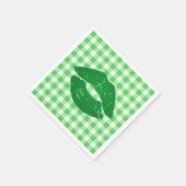 Irish Kiss on Green Gingham Fun Party Serviette (Ecke)