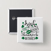 Irish Kisses and Kleeblatt Wish Button (Vorne & Hinten)