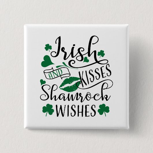Irish Kisses and Kleeblatt Wish Button (Vorderseite)