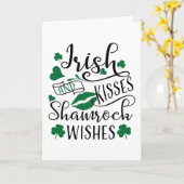 Irish Kisses and Kleeblatt Wish Karte (Gelbe Blume)