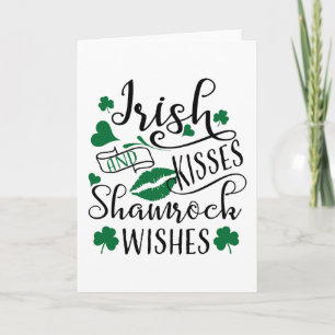 Irish Kisses and Kleeblatt Wish Karte