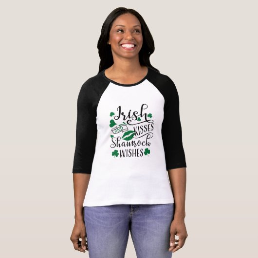 Irish Kisses and Kleeblatt Wish T-Shirt (Vorne ganz)