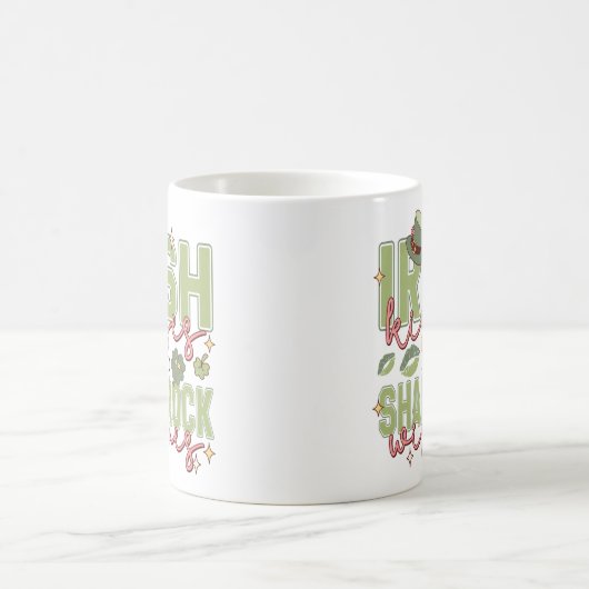 Irish Kisses and Kleeblatt Wunsche Kaffeetasse (Mittel)