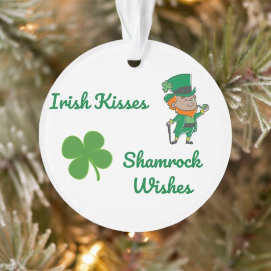 Irish Kisses, Kleeblatt Wünsche an einem Ornament (Baum)