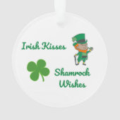 Irish Kisses, Kleeblatt Wünsche an einem Ornament (Rückseite)
