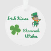 Irish Kisses, Kleeblatt Wünsche an einem Ornament (Vorderseite)
