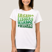 Irish Kisses & Kleeblatt wünscht Retro St Pats Day T-Shirt (Vorderseite)