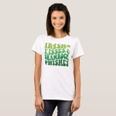 Irish Kisses & Kleeblatt wünscht Retro St Pats Day T-Shirt (Vorne ganz)