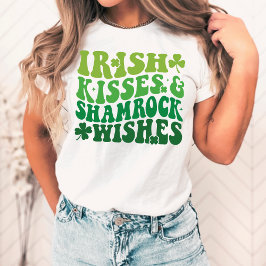 Irish Kisses & Kleeblatt wünscht Retro St Pats Day T-Shirt