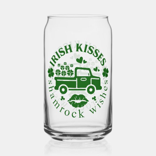 Irish Kisses LKW mit Kleeblatt St. Patricks Day Dosenglas (Rückseite)